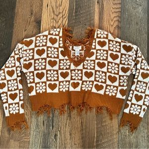 Women’s cropped , fringe sweater